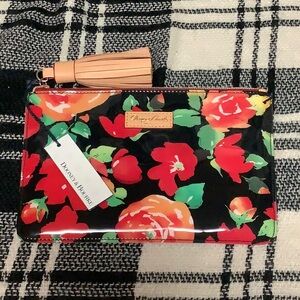 Dooney & Bourke red rose garden zip top clutch